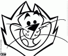 The face of the cat Benny, a character from the movie Top Cat