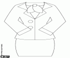 The uniform of the air stewardess, a suit jacket with skirt for woman and a neckerchief