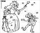 Puzzle of the fairy and Pinocchio, the puppet transformed in child