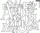 A graphic composition with the twenty-six letters of the Latin alphabet