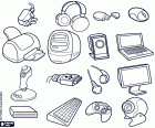 Set of devices and accessories for the computer