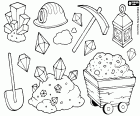 Tools and accessories for the miners and the precious stones obtained from their work
