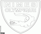 Shield of Nîmes Olympique, football club with headquarters in the city of Nimes, capital of Gard department in the south of France