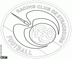 Shield of Racing Club Strasbourg Alsace, RC Strasbourg, football club based in Strasbourg, large city of Alsace bordering Germany, seat of the European Parliament