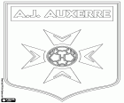 Emblem of the Association de la Jeunesse Auxerroise, AJ Auxerre, football club based in Auxerre, capital of Yonne Department, in Burgundy, France