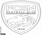 Badge of Football Club Sochaux-Montbéliard, FC Souchaux, FCSM, football club of Sochaux and Montbéliard, cities in the region Franche-Comté at eastern France