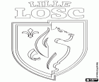 Shield of Lille Olympique Sporting Club, Lille LOSC, football club with headquarters in Lille, city of the north of France and capital of the Nord-Pas-de-Calais-Picardie region 