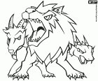 The Chimera is a mythical creature, according to Greek mythology, made up of parts of three different animals. The chimera has the basic appearance of a lion with a second goat head on the side and the tail finished with a serpent's head