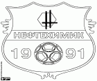 Badge of FC Neftekhimik Nizhnekamsk, football club with headquarters in Nizhnekamsk, city in the Republic of Tatarstan, in the Volga region, in the center of the russian plain