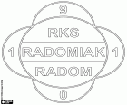 Logo of RKS Radomiak Radom, football club based in Radom, city nearby the Mleczna river, located 100 km to the south of Warsaw, in the east-centre of Poland, Masovian Voivodeship