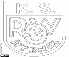 Emblem of KS ROW 1964 Rybnik, football club based in Rybnik, city of the Silesian Voivodeship, located in southern Poland near the border with the Czech Republic