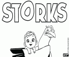 The logo original in English of Storks, an animation film on the legend of the storks and the babies