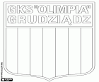 Badge of Grudziądzki Klub Sportowy Olimpia Grudziądz, football club based in Grudziądz, city next to the Vistula River, in the Kuyavian-Pomeranian Voivodeship, in Northern Poland