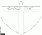 Logo of Avaí Futebol Clube, football club with headquarters in Florianópolis, city on the Atlantic coast in the South of Brazil and capital of Santa Catarina State