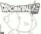 The logo of Dragon Ball Super with a curious robot, character in the sequel of the famous anime-manga Dragon Ball
