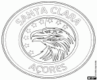 Shield of Clube Desportivo Santa Clara, football club with headquarters in Ponta Delgada, city in the island of São Miguel andone of the three capitals of the Azores. The Azores are nine portuguese islands that are in the Atlantic ocean to about 1400 km to the West of Lisbon