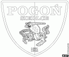 Badge of MKP Pogoń Siedlce, Miejski Klub Piłkarski Pogoń Siedlce, football club with headquarters in Siedlce, city in the east of Poland in the Masovian Voivodeship
