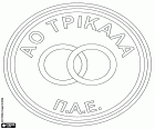 Badge of Trikala FC, Athlitikos Omilos Trikala, football club with headquarters in Trikala, city in the Northwest of Thessaly in Central Greece