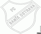 Shield of FC Baník Ostrava, football club based in the Slezská district in the Ostrava city, the third most populous city in the country and the capital of the Moravian-Silesian region in the northeast of the Czech Republic