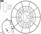 To resolve with Pypus the multiplication wheel by 1. Multiplication table 1 in wheel format without solutions