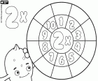 To improve the learning of table 2, we will review the multiplications by 2 with this multiplication wheel. A reminder as aid, all the results in table x 2 are even numbers