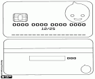 A credit card to personalize with your name and decorate with your own style. Front side and reverse side of a payment card issued by the Bank of Pypus. A plastic card with name of the cardholder, card number, date of validity and electronic microchip, and with magnetic stripe on the back side. It can be a debit card or a credit card