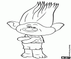The pessimistic troll is called Branch and is always suffering for the future of his people, the happy and magical trolls, in the animation film
