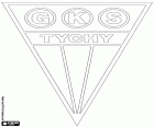 Shield of GKS Tychy, Górniczy Klub Sportowy Tychy, sports club based in Tychy, city of the Silesian Voivodeship, located 20 km south of Katowice, in southern Poland