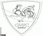 Emblem of Gil Vicente Futebol Clube, club of football with headquarters in Barcelos, city of the North of Portugal, in the District of Braga. The city symbol is a rooster, the legend of the Rooster of Barcelos