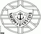 Logo of Varzim Sport Club, football club headquartered in Póvoa de Varzim, city with coast to the Atlantic Ocean, in the Metropolitan Area of Porto, in the Porto District, in the North Region of Portugal