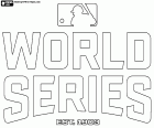 A logo of the World Series, championship in season end, in autumn, between the champions of the two professional leagues, National League and American League