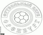 Badge of FK Orenburg, football club based in Orenburg, city in the Volga federal district in the Urals region, the capital of Orenburg oblast. The city of Orenburg is located in the South of Russia almost 1500 km from Moscow and about 90 km from the border with Kazakhstan