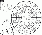 To learn the multiplication by 7 with this multiplication wheel of the octopus Pypus