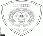 Shield of FK Terek Grozny, football club based in Grozny, city on the banks of the Sunzha River in the South of the European Russia, located between the Caucasus Mountains and the Caspian Sea. Grozny is the capital of the Republic of Chechnya