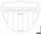 Badge of PAE Levadiakos, Athlitikos Podosferikos Omilos Levadeon, football club based in Livadeia, city in Central Greece and the capital of Boeotia or Beotia region