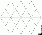 A regular hexagon divided into twenty-four equilateral triangles for a chromatic exercise