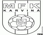 Badge of MFK Karviná, Městský Fotbalový klub Karviná, football club located in Karviná, city on the banks of the Olza River in the Moravian-Silesian Region, located on the border with Poland, in the east of the Czech Republic