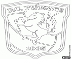 Badge of Football Club Twente, football club with headquarters in Enschede, city close to the border with Germany, in the Overijssel province, in the central-east area of the Netherlands