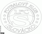 Badge of 1. FC Slovácko, Fotbalový Klub Slovácko, football club based in Uherské Hradiště, city close to the border of Slovakia, in the region of Moravia, in the southeast of the Czech Republic