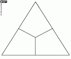 A chromatic simple diagram in shape of an equilateral triangle divided into three equal parts