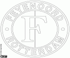 Shield of Feyenoord, football club with headquarters in Rotterdam, the city with more inhabitants of the South Holland province, in the west of the Netherlands