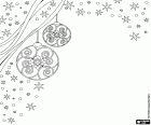 A Christmas background to personalize with two beautiful decorative Christmas balls, little stars and circles
