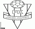 Badge of FK Jablonec, football club with headquarters in Jablonec nad Nisou, city on the banks of the Neisse river, located about 10 km from Liberec, in the north of the historical region of Bohemia, in the north of the Czech Republic