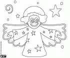A funny Christmas angel with big eyes and a big smile