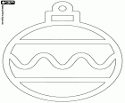 A Christmas ball for decoration with simple drawings in thick stroke