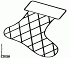 A sock with rhombuses for hanging in Christmas decorations