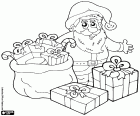Santa Claus happy with all the gifts ready for Christmas