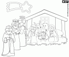 The three Kings have reached the end of their long path, they are in front of the Infant Jesus with their offerings. The Christmas star has guided them to the Bethlehem portal