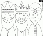 The faces of the three Magi from the East: Melchior, Caspar and Balthasar