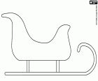 An empty and white sled to be decorated as you like. To create your own   Santa Claus sleigh